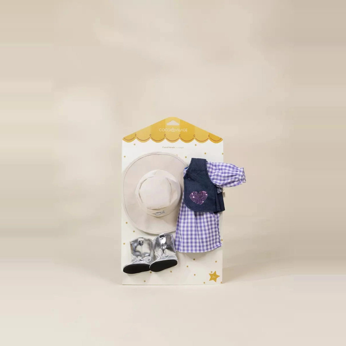 Cowgirl doll clothing set packaging