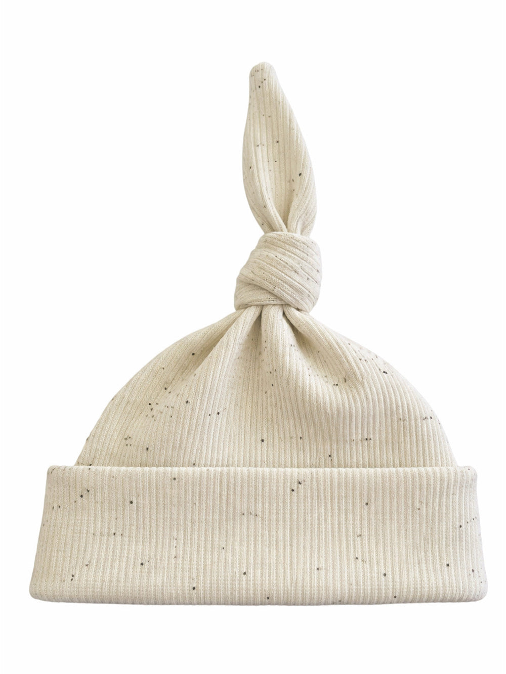 Cream Speckle Ribbed Beanie baby hat