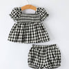 Plaid Smocked Bloomer Set