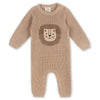 Lion Applique Chunky Sweater Knit Baby Jumpsuit