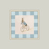 Checkered Biking Bunny Framed Art - 5x5