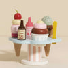 Wooden Ice Cream Stand & Toppings Set