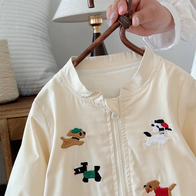 Puppy Color Block Romper baby lifestyle photo