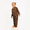 Espresso Polkadot Bamboo Button Up Set - full length