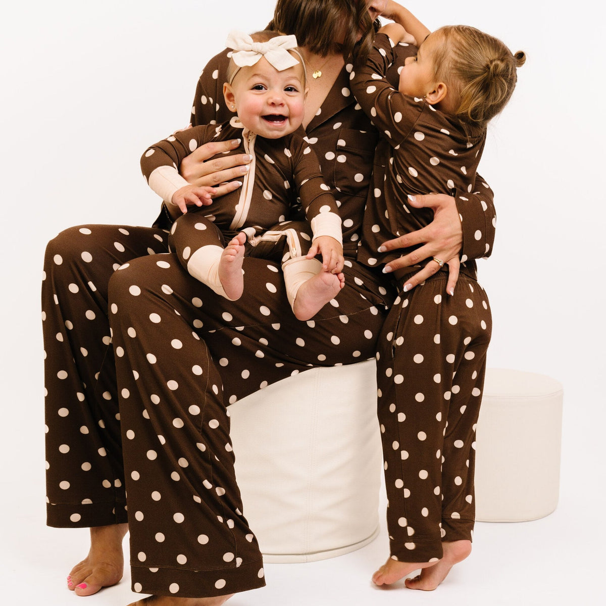 Espresso Polkadot matching family set