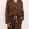 Espresso Polkadot Women's Bamboo Pajama Set - front detail