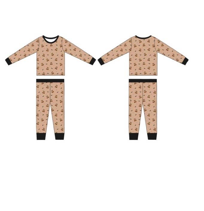 Pumpkin Cherries Two Piece Pajamas kids Halloween sleepwear