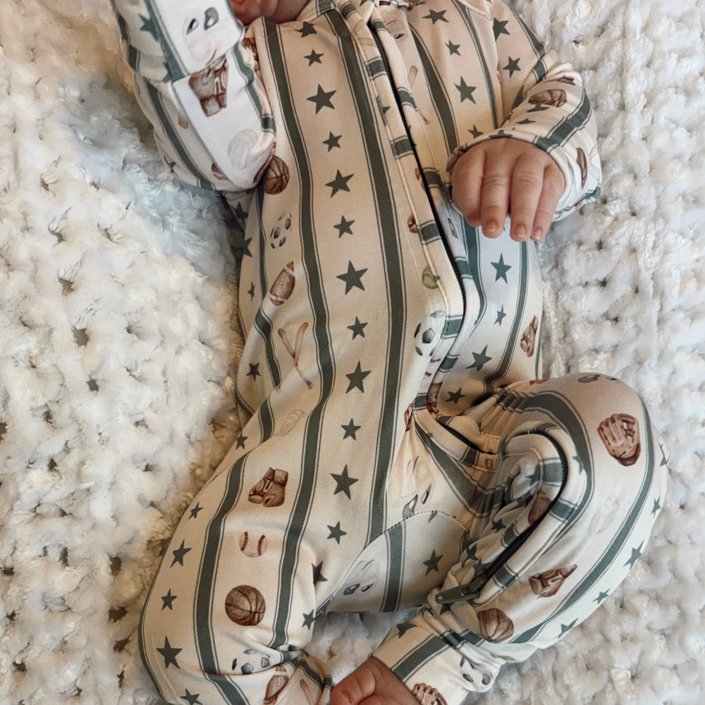 Little All-Stars Bamboo Zipper Pajamas
