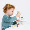 Wooden Ice Cream Stand & Toppings Set