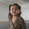 Girls Leopard Lounge Set - smiling