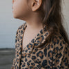 Girls Leopard Lounge Set - button up detail