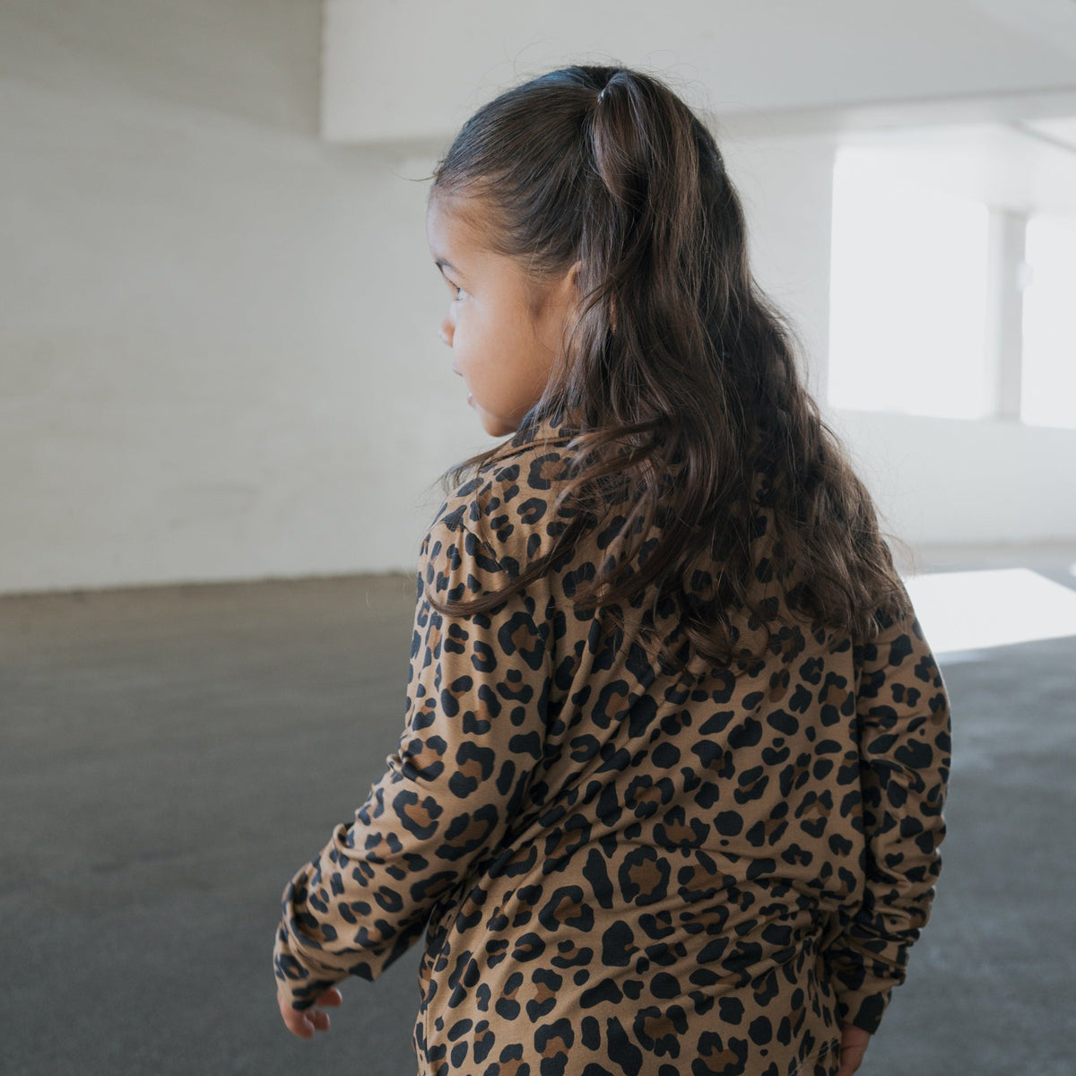 Girls Leopard Lounge Set - back view