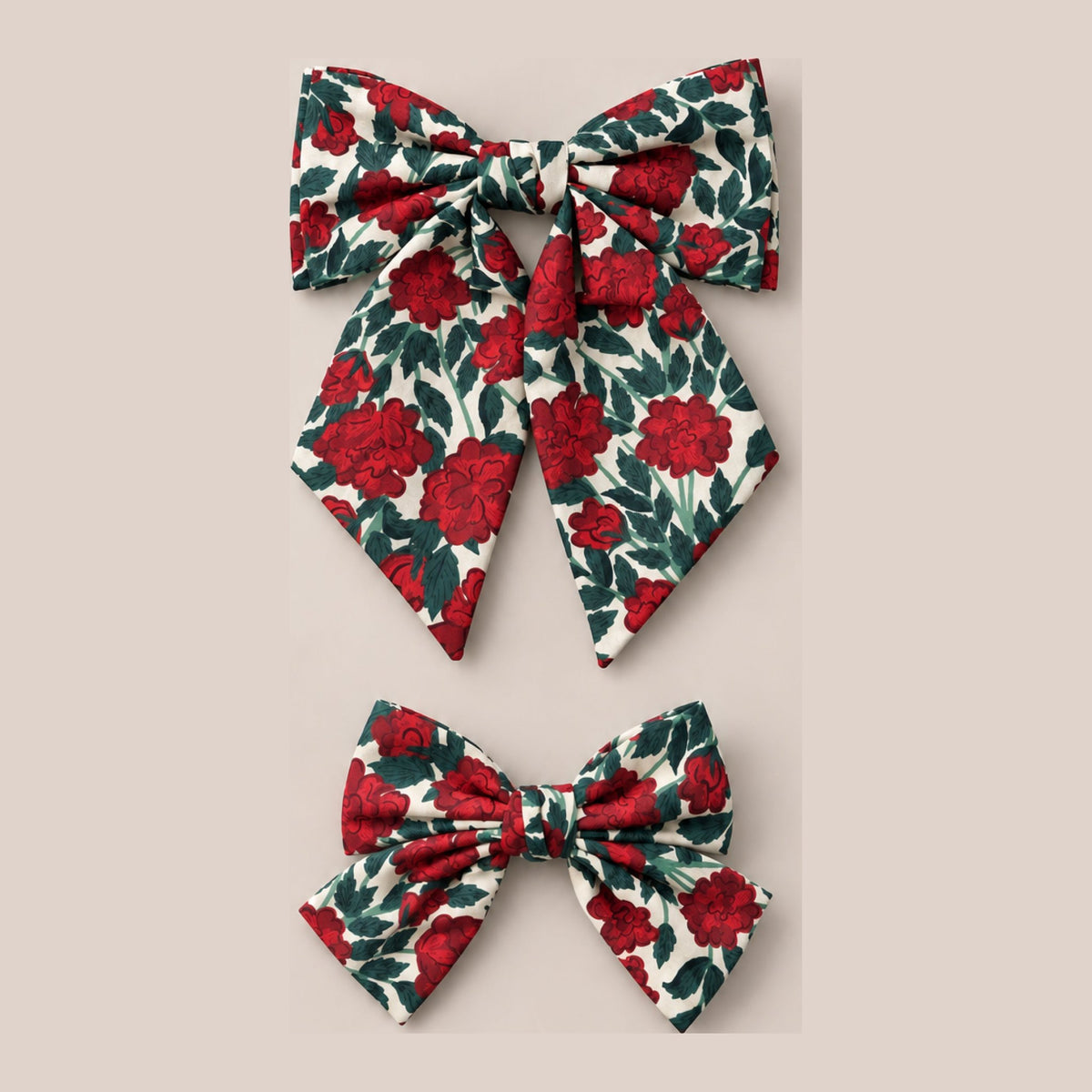 Ivy City Co Hair Bows in Red Roses - large and medium