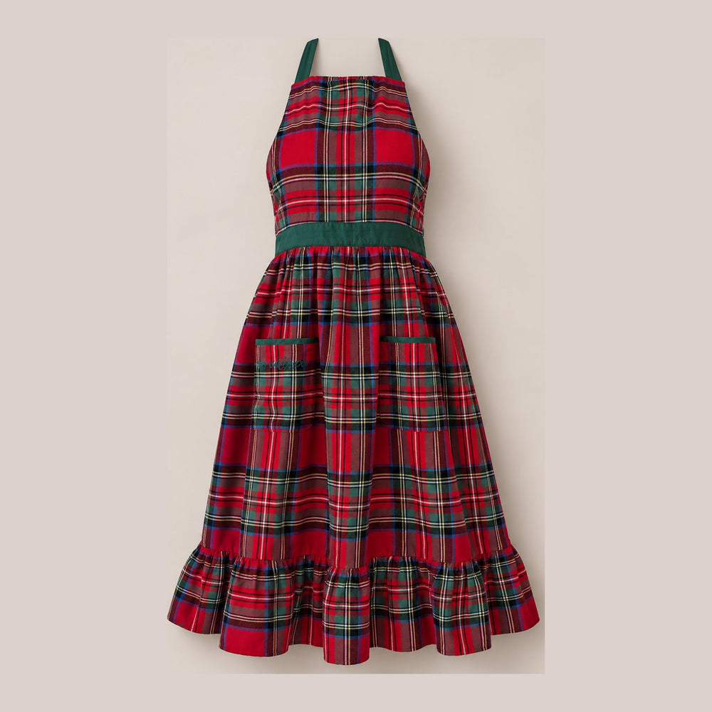 Ivy City Co Ivy Apron in Holiday Plaid