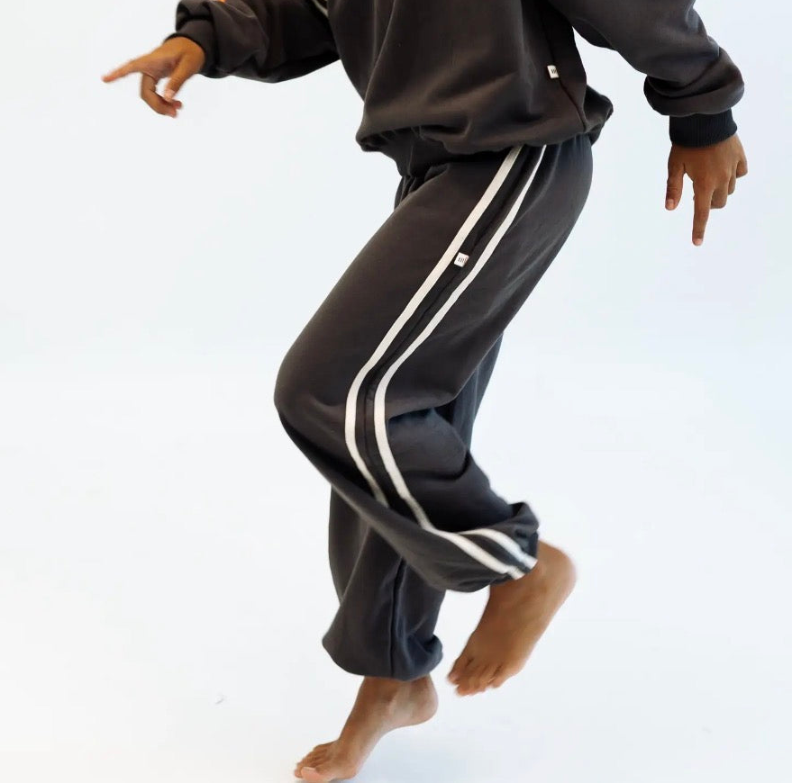 Jogger - Charcoal & Stripes