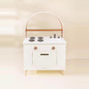 Wooden play kitchen front