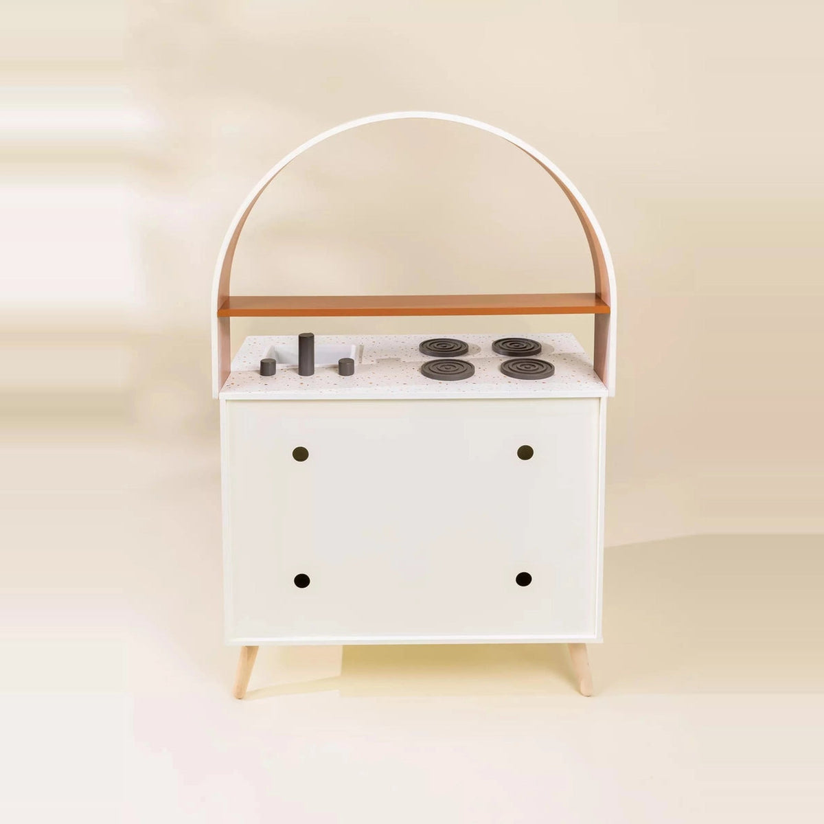 Wooden play kitchen back