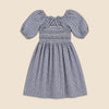 Mini Mae 3/4 Sleeve Dress in Prussian Blue Plaid