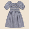 Mini Mae 3/4 Sleeve Dress in Prussian Blue Plaid