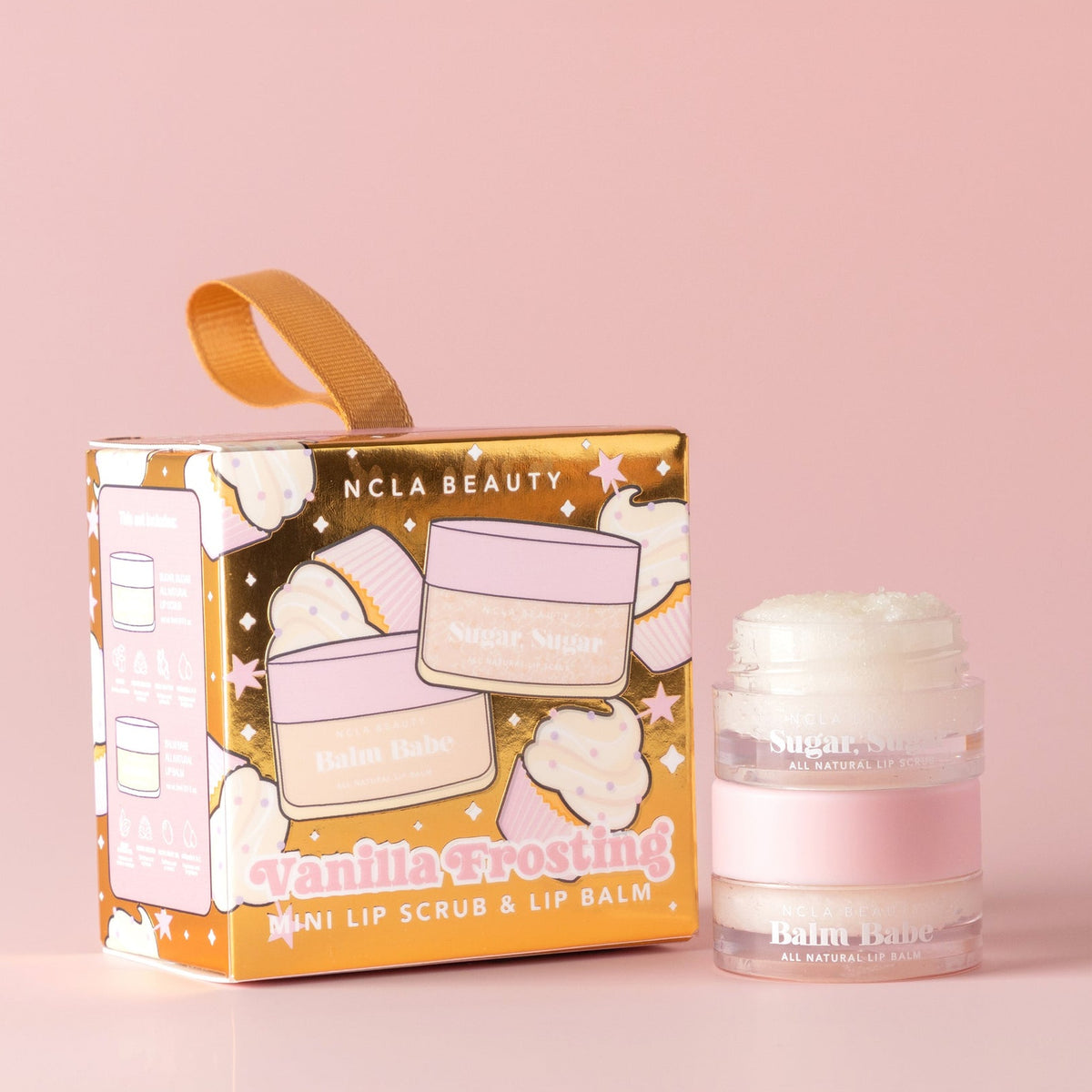 NCLA Beauty Ornament Mini Vanilla Frosting Lip Scrub + Balm Set