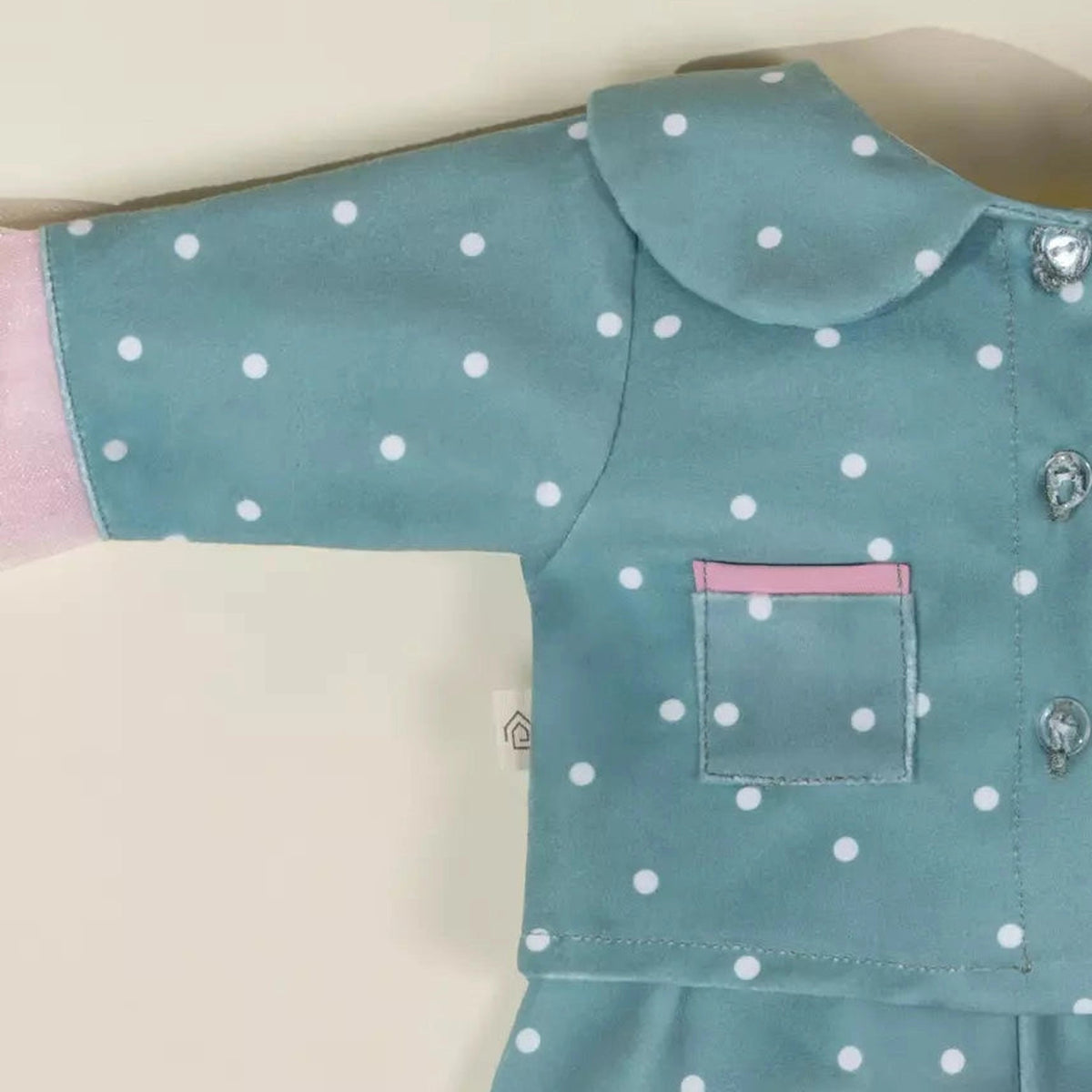 Doll pajamas polka dot detail