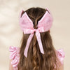 Pink satin princess crown with bow