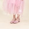 Pink tulle ruffle skirt detail