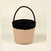 Coco Village Pumpkin Stripe Scalloped Fabric Treat Basket