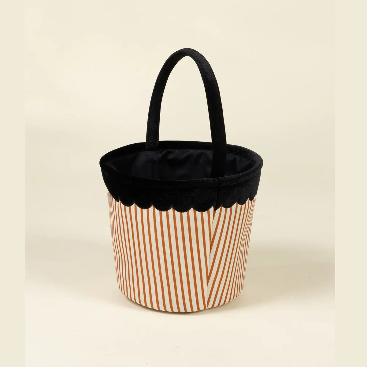 Pumpkin Stripe Treat Basket side view