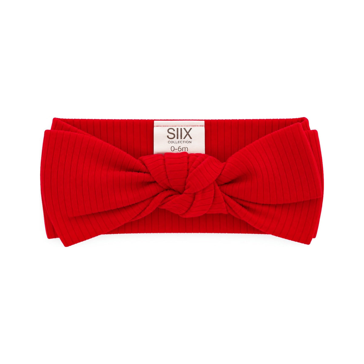 SIIX Collection Red Ribbed Bow
