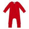 SIIX Collection Red Ribbed 2-Way Zip Romper