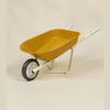 Yellow kids wheelbarrow side view