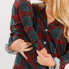 Holiday Heritage Plaid Women's Long Sleeve Ruffle Set flat lay