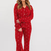 Ruby Polka Dot Women's Long Sleeve Ruffle Set