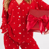 Ruby Polka Dot Women's Long Sleeve Ruffle Set detail